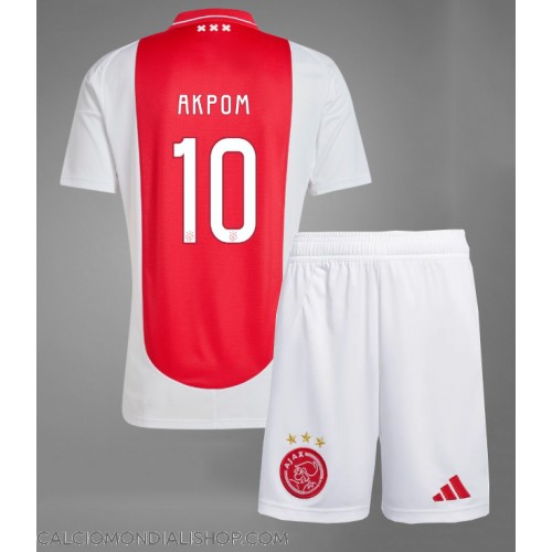 Maglie da calcio Ajax Chuba Akpom #10 Prima Maglia Bambino 2024-25 Manica Corta (+ Pantaloni corti)